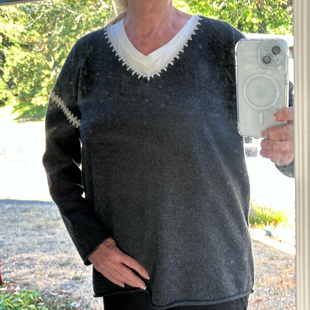 Johnny Was Cashmere Whip Stitch Pullover